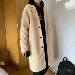 Men's Wool & Blends 2021 Casual Long Men Coats Winter Coat Jacket Single Breasted Overcoat Trench M-5XL T220810