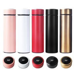 Intelligent temperature measurement mug tumbler 304 stainless steel business gift water cup touch temperature display tea cups