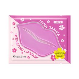 Sakura Crystal Collagen Lip Mask Moisturizing Essence Peel Off Lip Care Pads Gel For Makeup Skin Cares Products