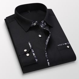 Quality Men Shirt Long Sleeve Business Dress Casual Shirts DFSf Print Spring Slim Fit Brand Weeding Shirt Man Shirt LC001 220516