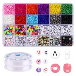 Other Flat Acrylic English Letter Puzzle Bead Box For DIY Bracelet Jewellery Making Accessories Plastic Alphabet Glass Seed Beads SetOther Edw