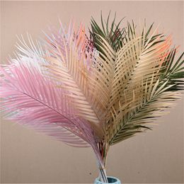 Green Artificial Palm Leaf 68cm Party Plastic Fake Iron Scattered Tail Leaves Palm Tree Tropical Home Flower Vase Arrangement Decor