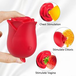 Sucking Vibrator Rose Tongue Lick Adult Erotic sexy Toys for Women Intimate Goods Masturbator Nipple Licking Clitoris Stimulation