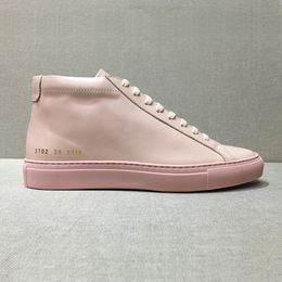 Высокий топ подлинная кожа 7534 Comm ручная ручная кружевные ботинки High Model Little White Shoes