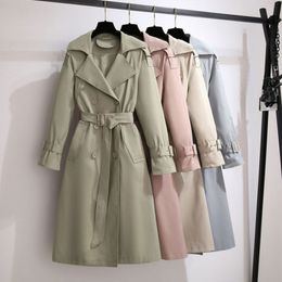 Women long Section Solid Coat Windbreaker Light weight Casual ladys Collection 201030