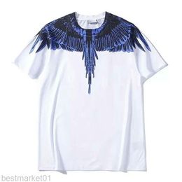 wing shirts UK - Men's and Women's Short-sleeved Mb Summer Cotton Wing Print Loose Round Neck Drop Feather Half-sleeve T-shirt 7r1