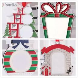 Sublimação branca em branco de metal decorações de natal transferência de calor Papinge pingente de pingente de Natal Diy Greenents Gifts C0801x12