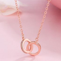 Pendant Necklaces Ladies Wholesale Necklace Light Luxury All-match Diamond Rose Cross Chain Clavicle ChainPendant