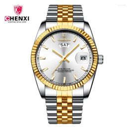 Wristwatches Chenxi Top Brand Relogio Masculino Men Watch Quartz Luxury Men's 3 ATM Waterproof Clock Chronograph Gift MenWristwatches He
