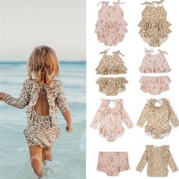 Toddler Kız Erkek Yüzme Suits Yaz KS Marka Bebek Hawaii Giysi Çocuklar Çiçek Mayo Çocuk Mayolar Sevimli Bikini 220425