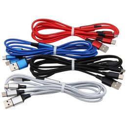 1.2m 3 in 1 USB Charging Cables Fast Charger Cable Cord Wire Type-C Micro For Samsung Huawei Xiaomi All Smartphone