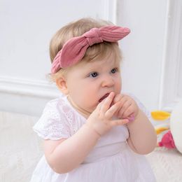 Hair Accessories 5 Pcs/lot Wholesale 2022 Baby 0-3 Years Old Handmade Soft Bow Headband Children Elastic Lovely Ear