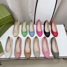 2022 nuovi sandali moda donna balletto un piede tacco piatto in vera pelle scarpe con fiocco 35-41