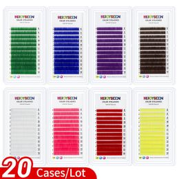 False Eyelashes 20Cases Colour Lashes Purple Blue Brown Green Eyelash Extensions Individual Coloured Mink EyelashesFalse