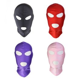 Big Size BDSM Fetish Mask Hood sexyy Toys Open Mouth Eye Bondage Party Cosplay Headgear Adult Game for Couples Man