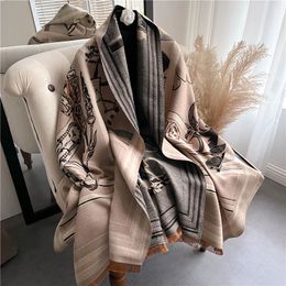 Stylish Women Cashmere Scarf Full Letter Printed Scarves Soft Touch Warm Wraps With Tags Autumn Winter Long Shawls 180x65cm3130