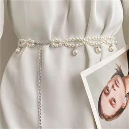 Belts Literary Temperament Elegant Pearl Belt Women All-matching Sweater Skirt Decoration Hanfu Waist Chain Girdle Girl AccessoriesBelts