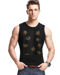 Men's Tank Tops Rhinestones Summer Vest Men Oversize Drill Cotton Top Clothing Streetwear Fashion VestMen's