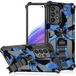 Shockproof Hybrid Built-in Kickstand Cases For Samsung Galaxy A53 5G A73 A33 A13 A03S A22 A32 A42 M23 M33 Camouflage Camo Stand Armour Phone covers