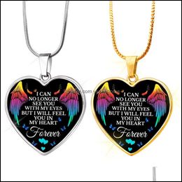 Pendant Necklaces Stainless Steel Necklace Forever Wings Heart Alloy Jewellery Keychai Yydhhome Drop Delivery 2021 Pendants Yydhhome Dhzth