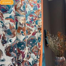 Curtain & Drapes Curtains For Living Room Bedroom Abstract Oil Painting Jacquard High-precision Yarn-dyed Homestay Blackout High-endCurtain