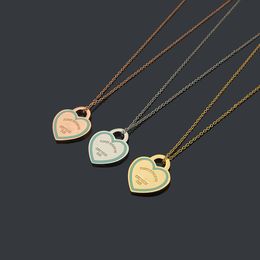 Top Quality Copper Heart Love Pendant Necklaces Women Designer Jewelry Wholesale