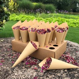 30Pcs/Lot Wedding Confetti Wedding Decor Conical Kraft Birthday Party Graduation Supplies Rose Confetti Tray Conical Ornaments 0614