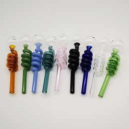 Unique 2022 Multi Colours Coil Style Pyrex Glass Oil Burner Pipes 5 Inch Smoking Pipes Hand Mini Small Tobacco Tools For Dry Herbal Pipe Water Pipes