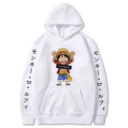Japan Anime One Piece Luffy Hoodie Unisex Sunny Active Graphic Sweatshirt 2021 Fashionable Streetwear G220713
