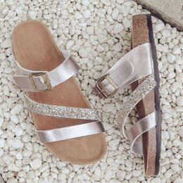 Slippers Best Selling Cork Beach Shoes Summer Flat with Outdoor Slip-on Fashion Slides Women Footwear 220530