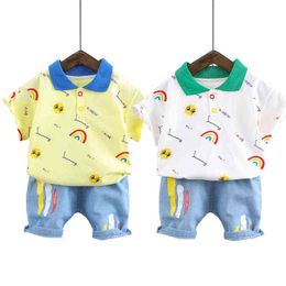 2022 New Cotton Baby Boy Suit Summer Casual Clothes Set Top Shorts 2PCS Baby Clothing Set for Boys Infant Suits Kids Clothes G220509