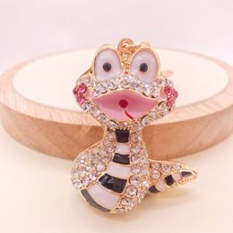 Snake Keychain for Women Purse Party Favour Charms for Handbags Crystal Pendant with Key Ring 1222408