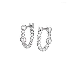 Hoop Earrings & Huggie String Of Beads Sterling Silver Jewellery For Woman DIY Wedding Gift Party Make Up AccessoriesHoop