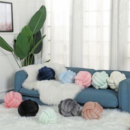 1PCS Nordic Knot Soft Handmade Woven Cushion Ball Plush Sofa Throw Pillow for Living Room Home Decor 220402