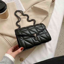 HBP Crossbody Bag Luxury Diamond Grid Chain s for Women Sewing Yarn Female Shoulder Ladies Purses and Handbags 2022 Trend 220727