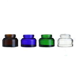 100pcs 15g Glass Cream Jars Cosmetic Packaging Bottle With Black Lid Plastic Caps & Inner Liners Round Empty Small SN1527
