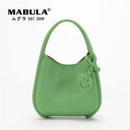 MABULA Solid Casual Small Tote Women Simple Handbags Soft Leather Phone Purse Shoulder Bag Elegant Crossbody Bags 220815