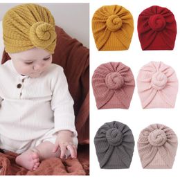 Caps & Hats Baby Turban Headband Hat Elastic Donut Knot Infant Children Kids Headwraps Spring Autumn Girl Hair AccessoriesCaps