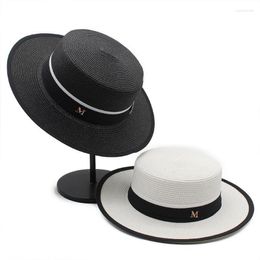 Wide Brim Hats Female Luxury Sun Straw Caps For Women Color Matching Fedora Small Grace Ladies 56-58cm Summer Beach TY0068 Eger22