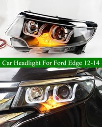 Head Light For Ford Edge LED Headlight Assembly DRL Turn Signal High Beam Headlamp Car Projector Lens 2012-2014