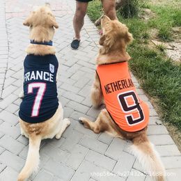 Summer Big Dog Soccer Vest for Medium Large Dogs Mascotas Clothes Golden Retriever Shepherd Shirts Mesh Pet Cat Clothing Costume