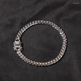 Link Chain European And American Fashion Titanium Steel 6mm Cuban Bracelet Hip-hop Rap Gold-plated Necklace Trendy Accessories Trum22