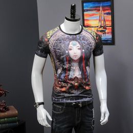 Men's T-Shirts Gothic Printed Men Summer Short Sleeve T-shirt Casual Harajuku Tees Tops Streetwear Plus Size Homme Slim Fit Pullover T-shirt