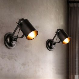 Wall Lamp Retro Industrial Light Black Metal E27 220V Lampshade For Restaurant Bedside Bar Cafe Home LightingWall