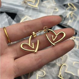 Very cute women Earrings Luxury 18K Gold Lady hoop Ear Studs Top Designer Jewellery accessories Elegant Heart Shaped Earrings with gift box dust bag