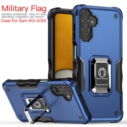 Kickstand Phone Cases For SAM A02 A21S A73 A53 A33 A13 A03S A32 A22 A02S Shockproof Metal Plate Magnetic Holder Camera Protection