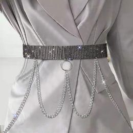 Belts Fashion Rhinestone Metal Chain Belt Shiny Crystal Tassel Waistband Body For Women Apparel AccessoriesBelts