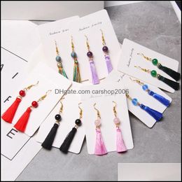 Other Earrings Jewelry Boho Mix Color Tassel Charm Women Stage Event Wedding Vacation Singer Dancer Art Earring Gifts Drop De Dh2Xx