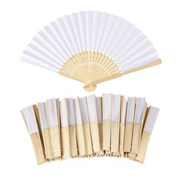50 30pcs handpainted foldable paper fan portable party wedding supplies hand fan gift decoration Personalised wedding fans 220608