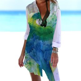 Men's Casual Shirts Women's Long Sleeve Sexy Woodpecker Top Fashion Plus Size BeachStyleClothingMen's